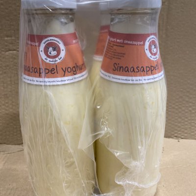 Yoghurt Sinaasappel 4 x 750 ml GLAS De Vrolijke Koe