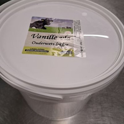 Vanille vla in emmer 5 ltr (vrijdag bestellen = woensdag leveren)