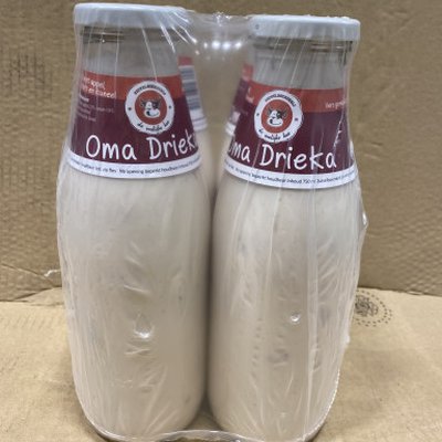 Yoghurt Oma Drieka (Appel, Kers, Kaneel) 4 x 750 ml GLAS De vrolijke koe